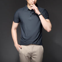 Camisa Polo Masculina em Seda Gelo