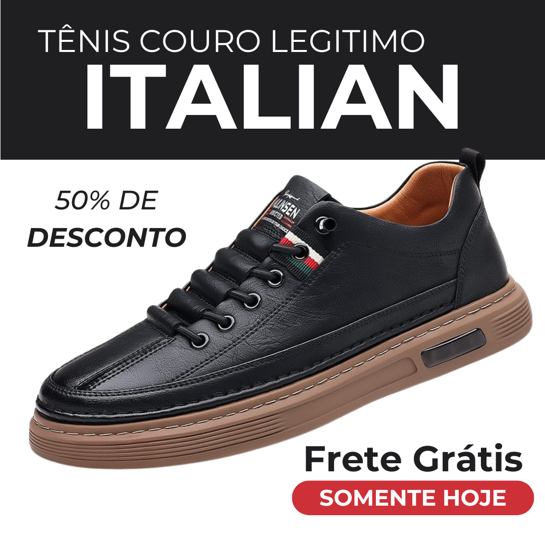 Tênis Casual Italian de Couro Legitimo