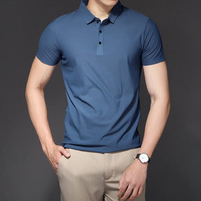 Camisa Polo Masculina em Seda Gelo